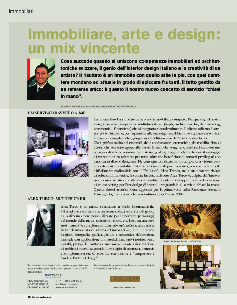 Anteprima: Immobiliare, arte e design: un mix vincente