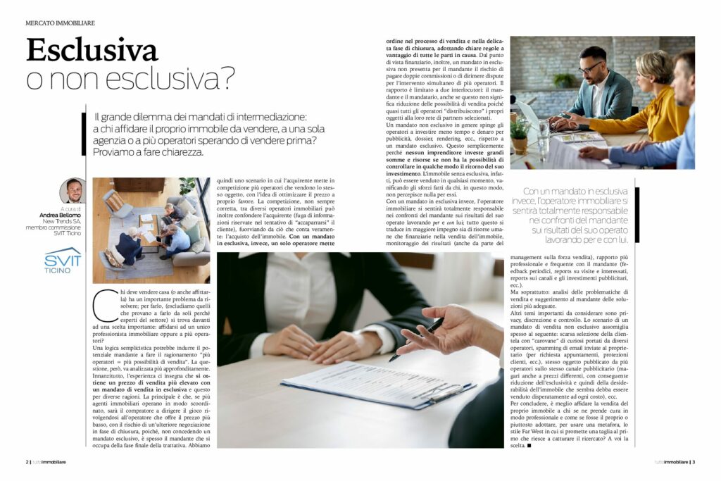Anteprima: Esclusiva o non esclusiva? Il dilemma dei mandati